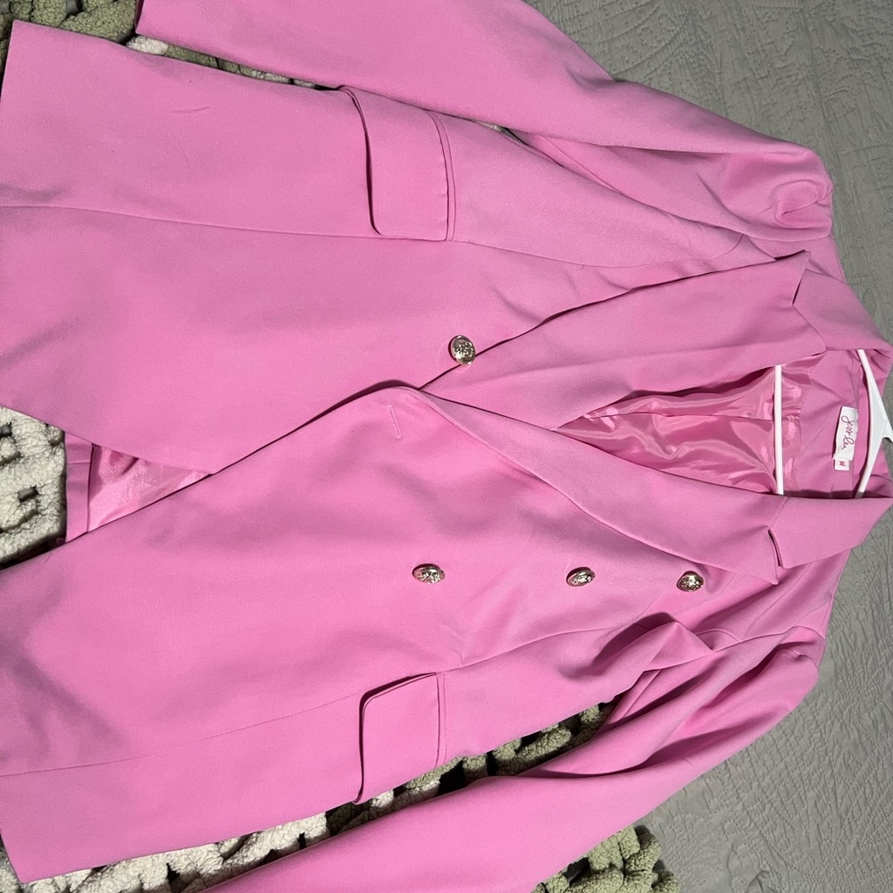 Jessica Pink Double-Breasted Blazer